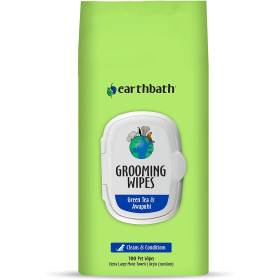 EARTHBATH Grooming Wipes Green Tea & Awapuhi 100ct