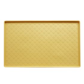 Spot Pet Mat, Waterproof And Easy To Clean Silicone Dog Mat (Option: Yellow-Small)