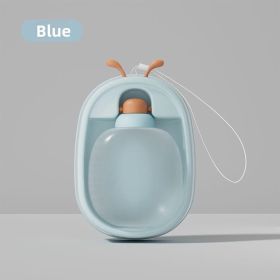 Portable Pet Water Bottle With Antlers (Option: Blue)