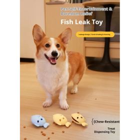 Fish-Shaped Dog Treat Dispenser Toy-Food-Grade Silicone Slow Feeder For Boredom Relief, Self-Entertainment & Pet Interaction - Durable Chew Toy With T (Option: Pink)