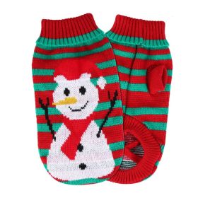 2 Patterns 4 Sizes Option-- 1Pc Pet Christmas Turtleneck Sweater Dog Cat Christmas Clothes Snowman Stripes Costume Winter Holiday Sweater For Small Me (Option: SnowmanXL)