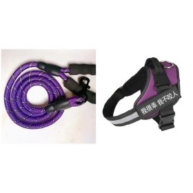 Fashion Simple Pet Leash Chest Strap Set (Option: Purple-S)