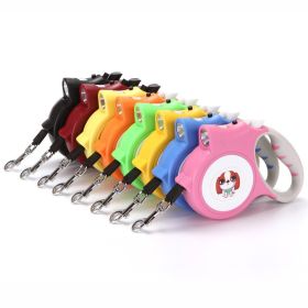 Retractable Dog Leash with Anti-Slip Handle for small medium dog; 16.4ft Dog Walking Leash for Small Medium Dogs up to 55lbs (Collar Colors: Pink, Specifications (length * width): 16.4ft)