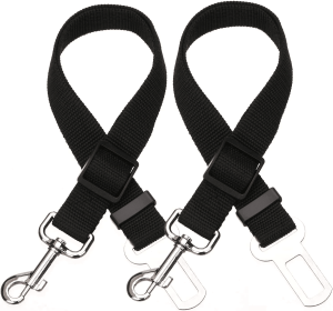 2pcs Pet Dog Cat Car Seat Belt Safety Leash Vehicle Seatbelt Harness (Collar Colors: black, Specification (L * W): 2pcs)