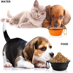2PCS Folding Bowl Outdoor Portable Dog Bowl Drinking Bowl Dog Bowl Cat Bowl Pet accompanying Cup Dog Bowl (Collar Colors: (2pcs)Small buckle 350ml, size: Yellow)