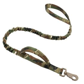 k9 leash; Bungee Dog Leash Tactical Dog Leash Nylon Adjustable Tactical Leash for Dogs Quick Release Military Dog Leash with 2 Control Handle; Bu (Collar Colors: Khaki, Specifications (length * width): 100-150cm)
