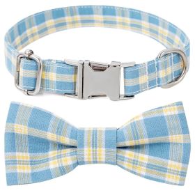 Plaid Dog Collar with Bow Pet Gift Adjustable Soft and Comfy Bowtie Collars for Small Medium Large Dogs (Collar Colors: Style 1, size: S 2.0x40cm)