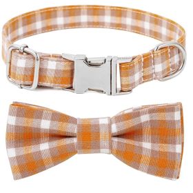 Plaid Dog Collar with Bow Pet Gift Adjustable Soft and Comfy Bowtie Collars for Small Medium Large Dogs (Collar Colors: Style 2, size: XS 1.0x30cm)