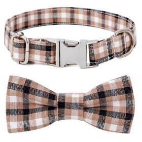Plaid Dog Collar with Bow Pet Gift Adjustable Soft and Comfy Bowtie Collars for Small Medium Large Dogs (Collar Colors: Style 4, size: M 2.5x50cm)