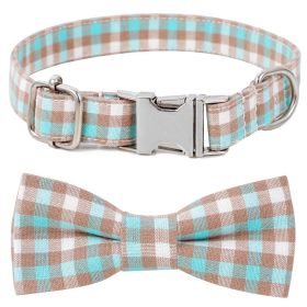 Plaid Dog Collar with Bow Pet Gift Adjustable Soft and Comfy Bowtie Collars for Small Medium Large Dogs (Collar Colors: Style 5, size: XS 1.0x30cm)