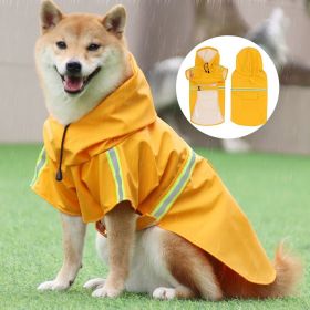 large and small dog raincoat cloak type reflective strip pet raincoat windproof rainproof dog hooded raincoat (Collar Colors: orange, size: M (2-3 kg))