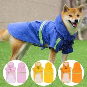 Pet raincoat for large and small dog; PU waterproof big dog raincoat; outdoor reflective dog raincoat (Collar Colors: Yellow, size: S)