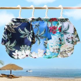 Hawai Beach clothing for Pet Dog Cat T-Shirts Cute for Small to Medium Dog Cats Cool Summer Vest Camp Shirt Clothes; dog clothes (Collar Colors: Pineapple shirt wine red, size: L (about 7-9 kg pet))