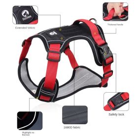 dog Harnesses; Cross border New Pet Towing Rope Vest Large Dog Chest Strap Reflective Explosion proof Flushing Dog Towing Rope (Collar Colors: black, Specification (L * W): S)