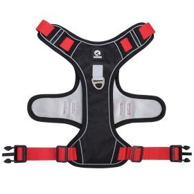 dog Harnesses; Cross border New Pet Towing Rope Vest Large Dog Chest Strap Reflective Explosion proof Flushing Dog Towing Rope (Collar Colors: black, Specification (L * W): M)