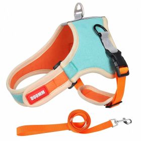dog Harnesses and dog leash set; Suede Pet Chest Strap Saddle Vest Style Dog Chest Back Reflective Dog Strap Dog Rope Wholesale (Collar Colors: green, Specification (L * W): M)