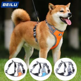 dog Harnesses; Pet Traction Rope Mesh Breathable Big Dog Chest Strap Vest Reflective Dog Rope Spot Wholesale (Collar Colors: orange, Specification (L * W): S (6-12 kg))