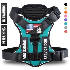 Reflective Breathable Solid Color Polyester Dog Strap (Option: Green-L)