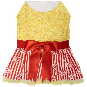 Movie Theater Popcorn Dog Dress with Matching Leash > Harness (size: large)