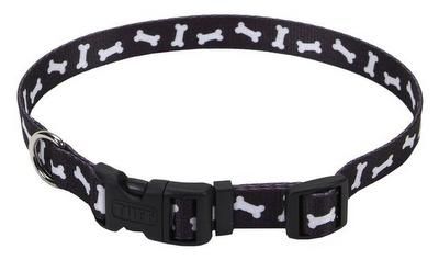 PET ATTIRE Adj Collar 1 x 18 (Option: 26in  Black w/Bones)