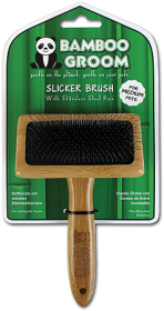 ALCOTT Bamboo Groom Slicker Brush (Option: M)