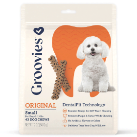 GROOVIES Dog Dental Chews (Option: 12oz Small 43ct)