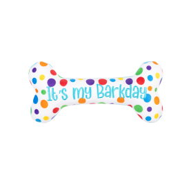 HUXLEY & KENT Dog Power Plush It's My Barkday Bone (Option: S)