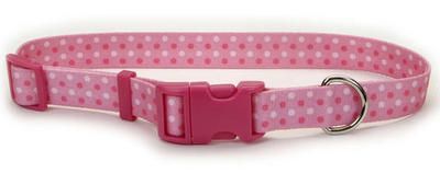 PET ATTIRE Adj Collar 3/8 x 8 (Option: 12in  Pink w/Dot)
