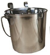 SS Flat Side Pail w/Hooks (Option: 2qt)
